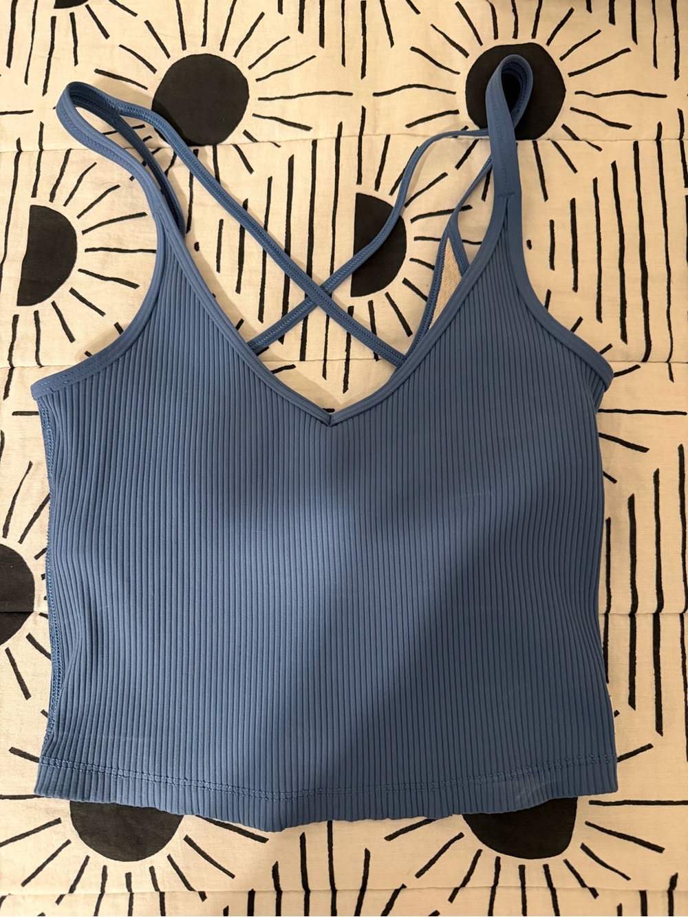Vuori Blue Ribbed Crossback Women's Tank Top